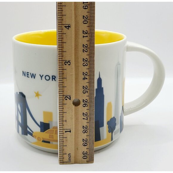 Starbucks New York "You Are Here" Collection Ceramic Mug 14oz Yellow Interior - Picture 7 of 8